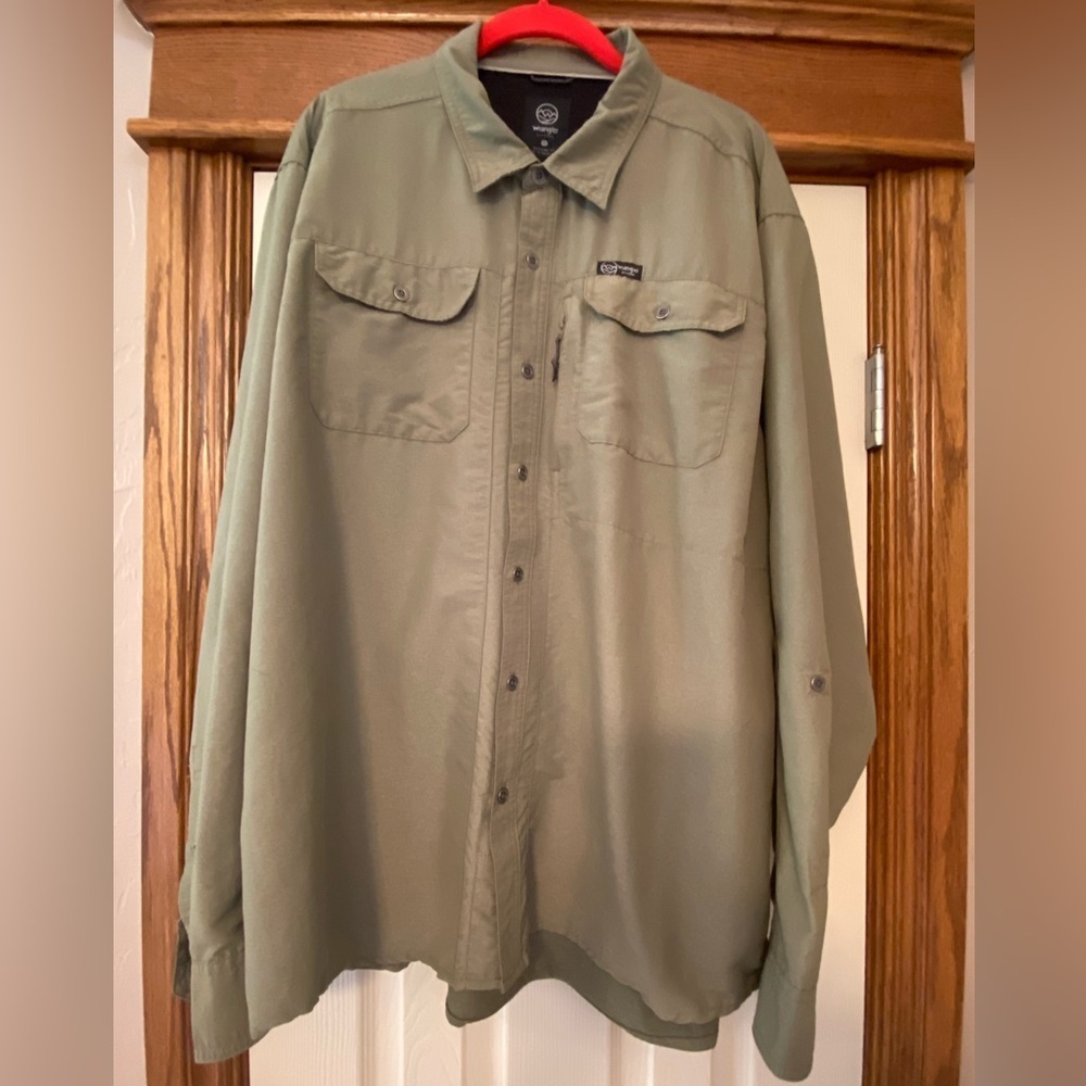 Wrangler Outdoor Mens XXL Long Sleeve Shirt Button Vented Fishing Hiking…